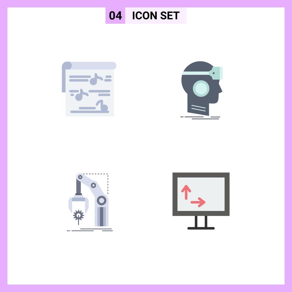 4 kreativ ikoner modern tecken och symboler av album virtuell Foto googlar fabrik redigerbar vektor design element
