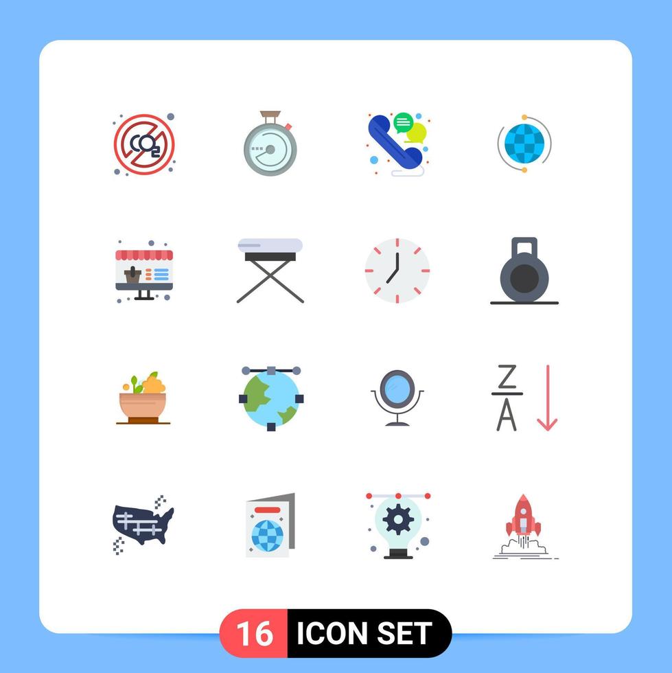 16 universell platt färger uppsättning för webb och mobil tillämpningar internet förbindelse chatt ansluta klot redigerbar packa av kreativ vektor design element