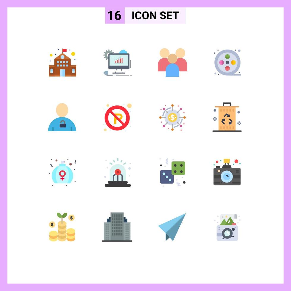 användare gränssnitt packa av 16 grundläggande platt färger av avatar konst anställd konst team redigerbar packa av kreativ vektor design element
