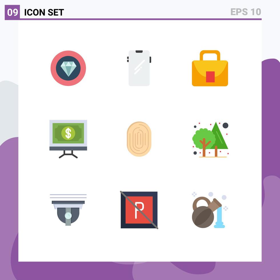 uppsättning av 9 modern ui ikoner symboler tecken för betala finansiera samsung klick global redigerbar vektor design element