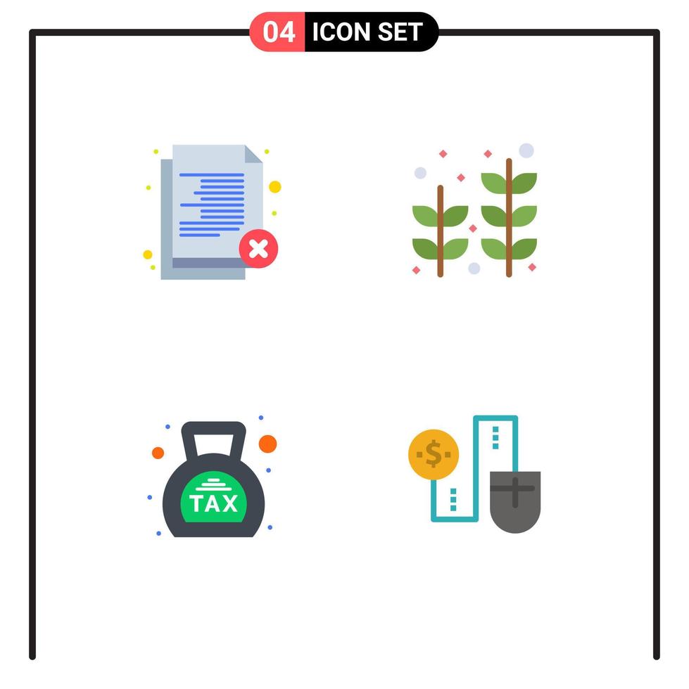 platt ikon packa av 4 universell symboler av radera bank rekrytering handflatan finansiera redigerbar vektor design element