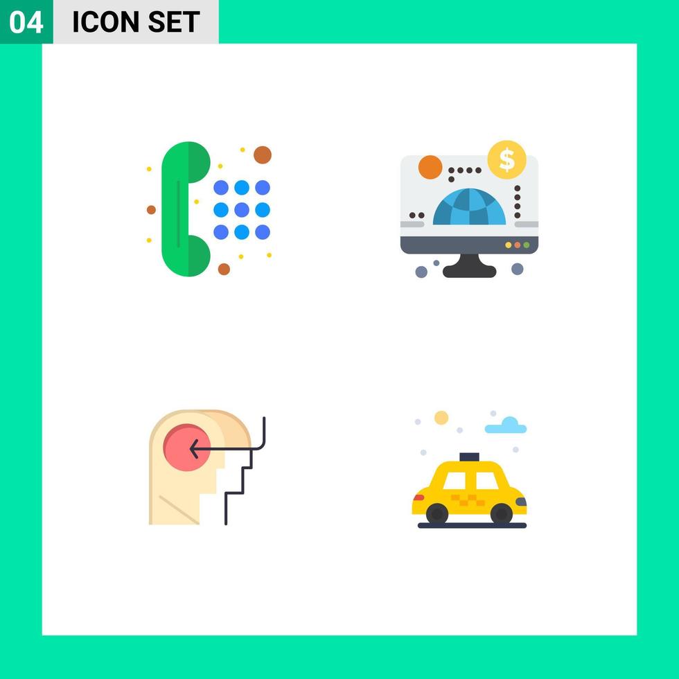 4 Universal- eben Symbole einstellen zum Netz und Handy, Mobiltelefon Anwendungen Kommunikation Lehren wählen Pad Geschäft Verstand editierbar Vektor Design Elemente