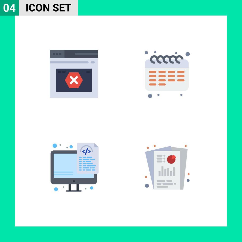 4 användare gränssnitt platt ikon packa av modern tecken och symboler av internet kodning hemsida utbildning programmering redigerbar vektor design element