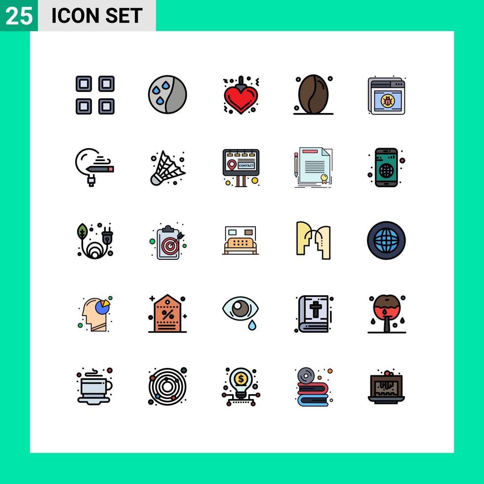 25 kreativ ikoner modern tecken och symboler av webb skydda hjärta skydd korn redigerbar vektor design element