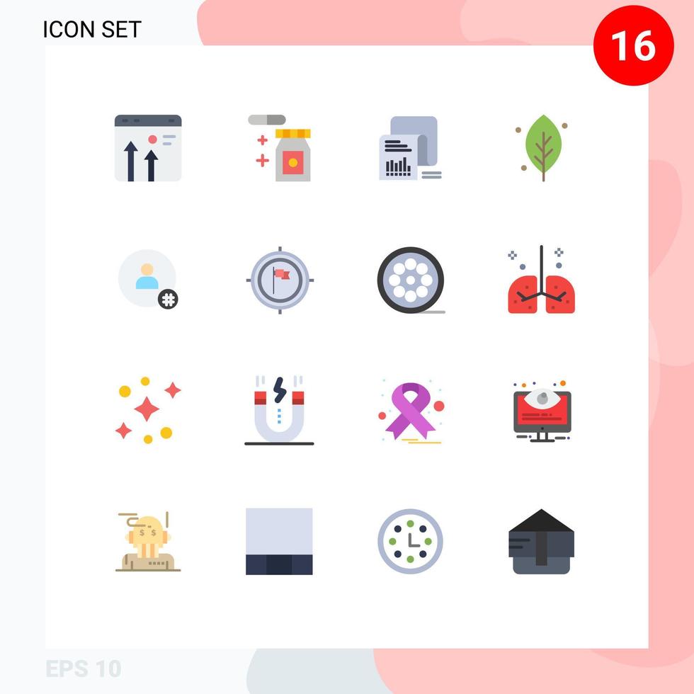 platt Färg packa av 16 universell symboler av Följ natur checklista blad frågeformulär redigerbar packa av kreativ vektor design element