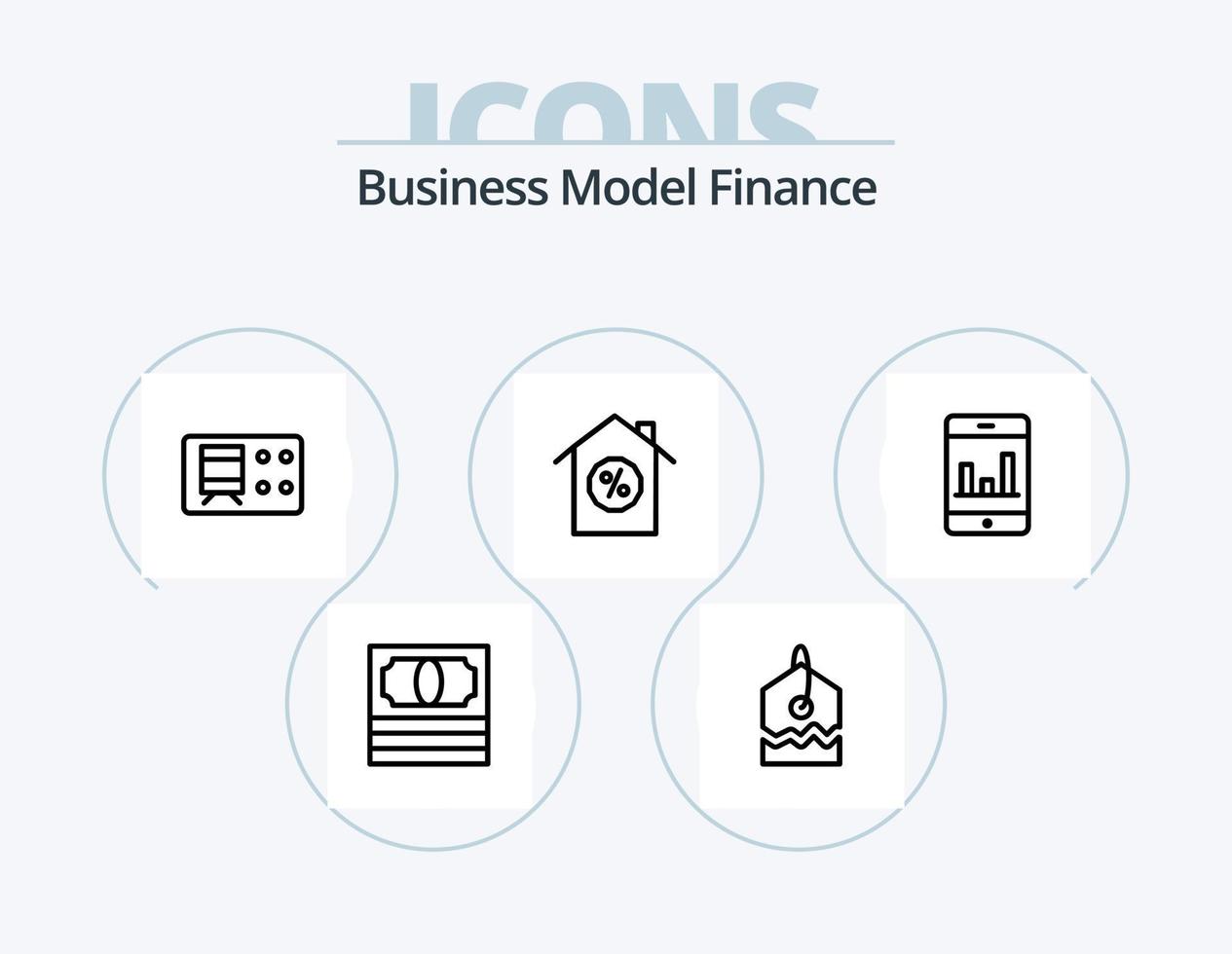 finansiera linje ikon packa 5 ikon design. . . procent. märka. pris vektor