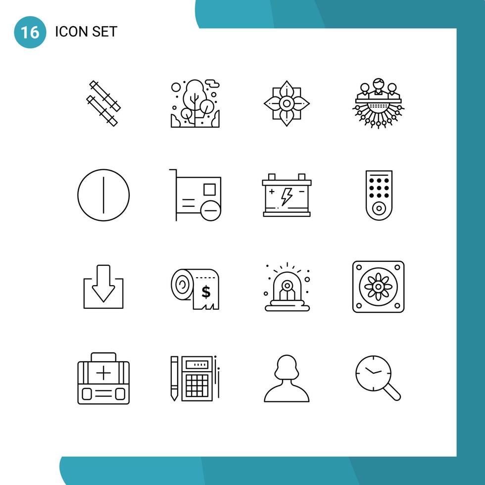 Piktogramm einstellen von 16 einfach Umrisse von Karte Schalter Chinesisch auf Verwaltung editierbar Vektor Design Elemente