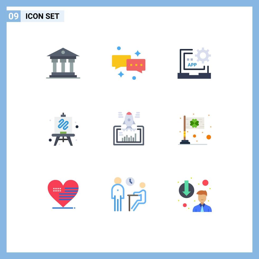 9 universell platt Färg tecken symboler av projekt hobby app hobbies programmering redigerbar vektor design element
