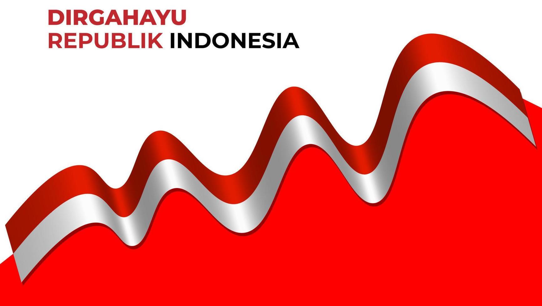 Indonesien, Vektor Flagge mit winken Wellen und Biegungen auf Weiß Hintergrund.