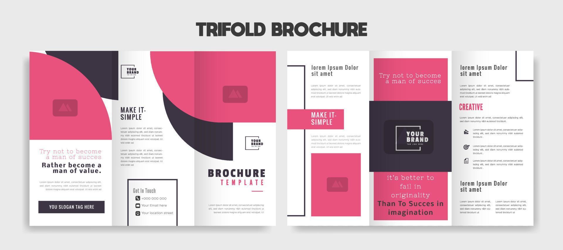 trifold broschyr mall design vektor