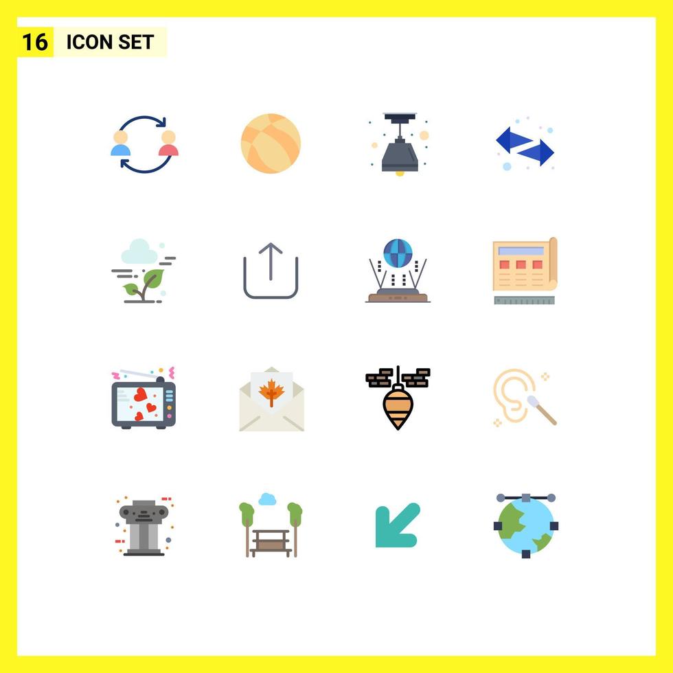 16 Universal- eben Farbe Zeichen Symbole von Wolke richtig Sport links Pfeile editierbar Pack von kreativ Vektor Design Elemente