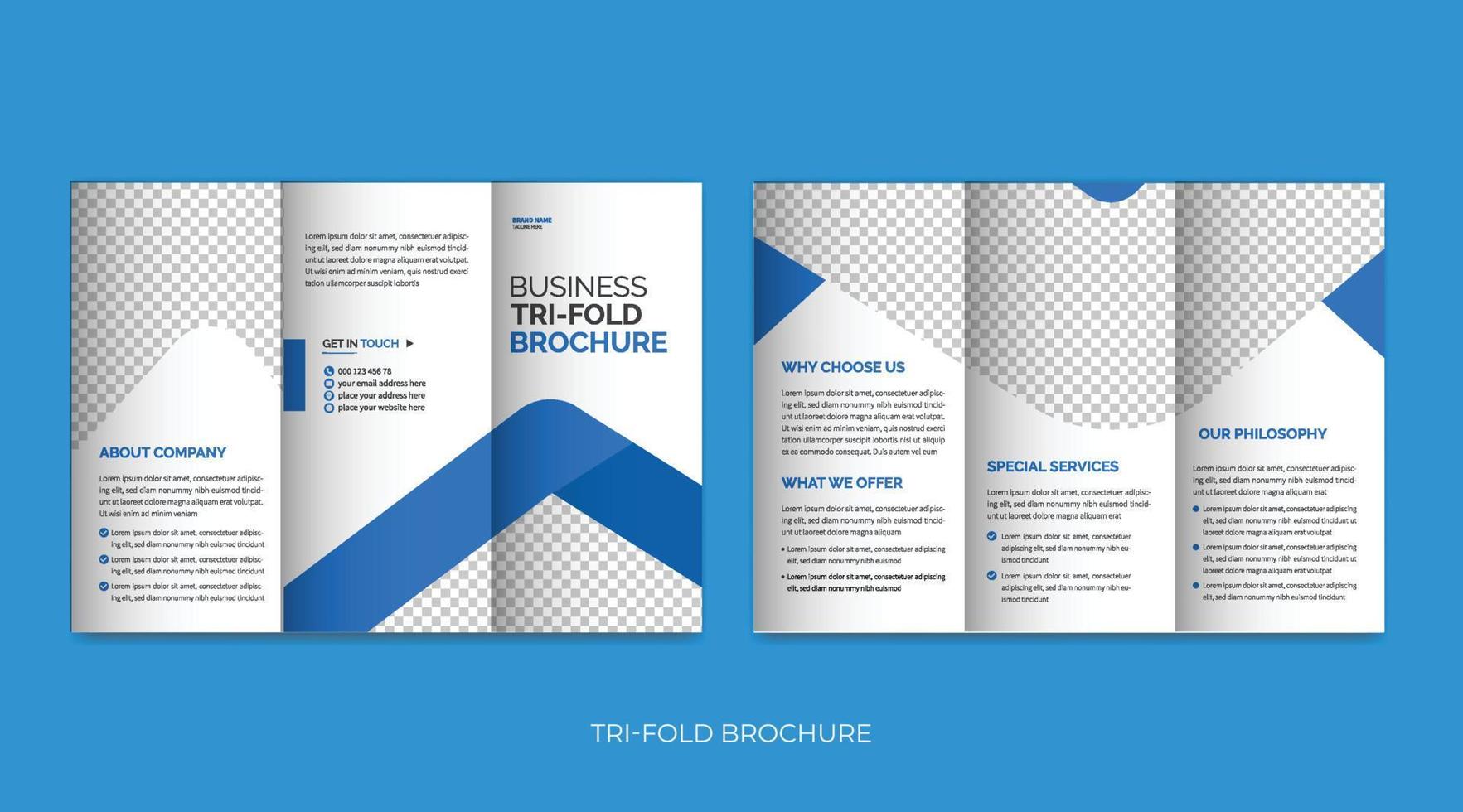 Business-Trifold-Broschüren-Template-Design, Corporate-Trifold-Broschürenvektor vektor