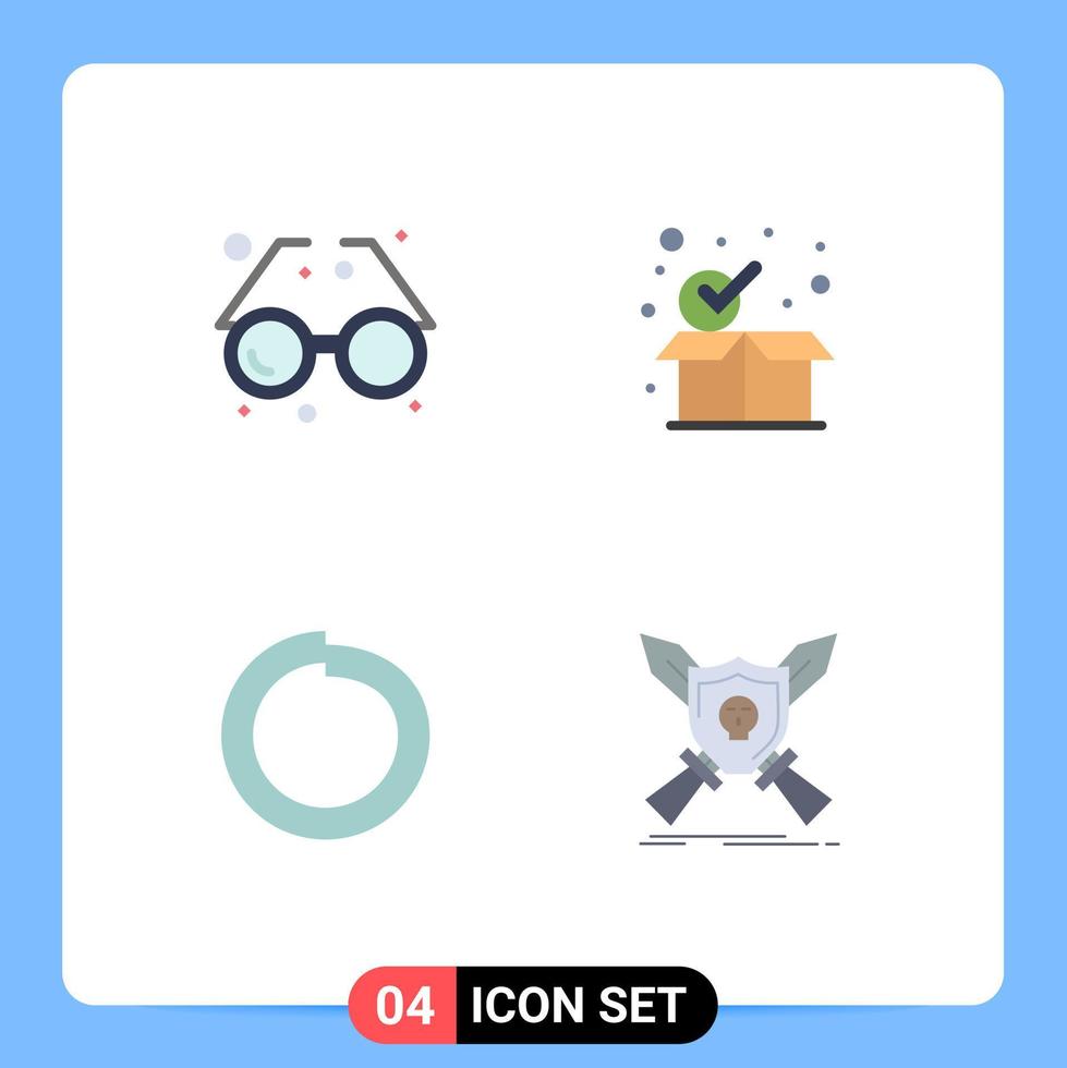 eben Symbol Pack von 4 Universal- Symbole von Zubehörteil Bolzen Glas Paket Unterlegscheibe editierbar Vektor Design Elemente