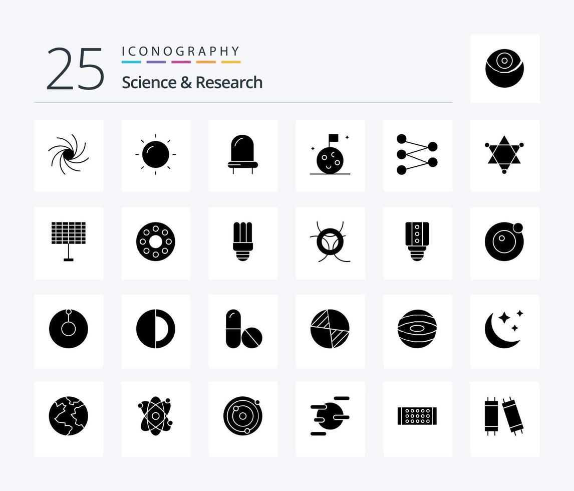 Wissenschaft 25 solide Glyphe Symbol Pack einschließlich Baby. Öko. Flagge. Batterie. Wissenschaft vektor