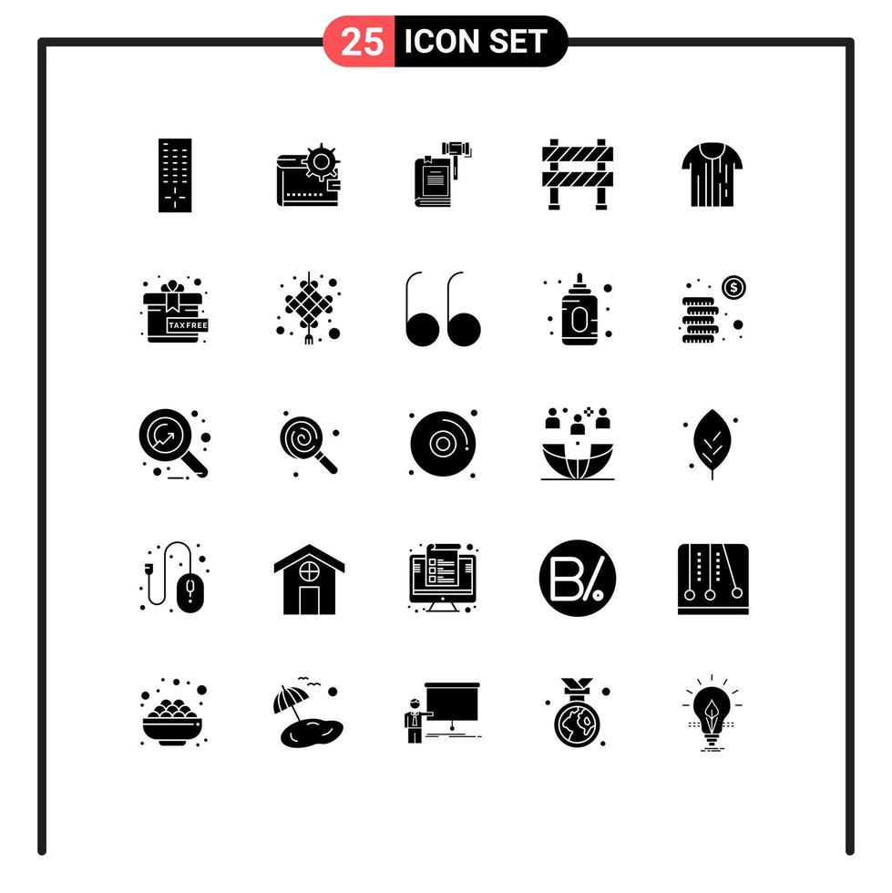 25 kreativ ikoner modern tecken och symboler av barriär hammare handväska klubban auktion redigerbar vektor design element