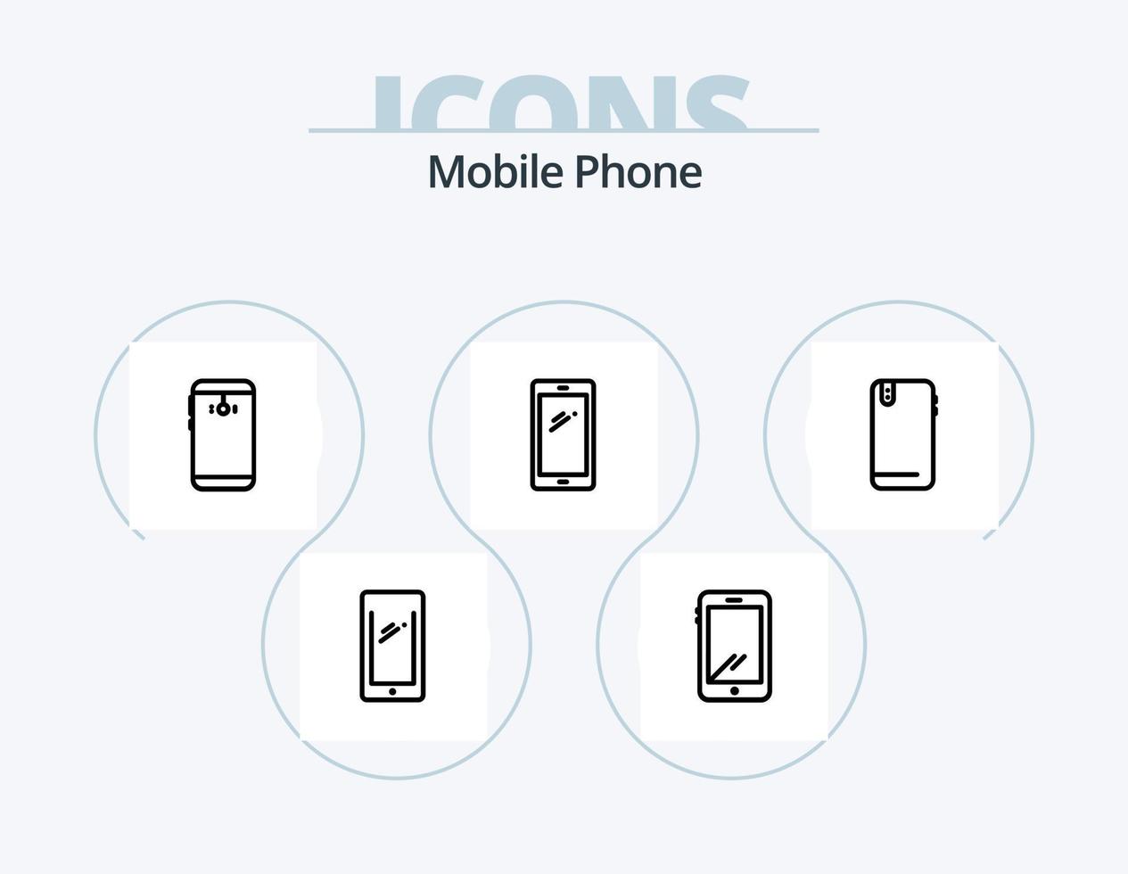 mobil telefon linje ikon packa 5 ikon design. . kamera. vektor