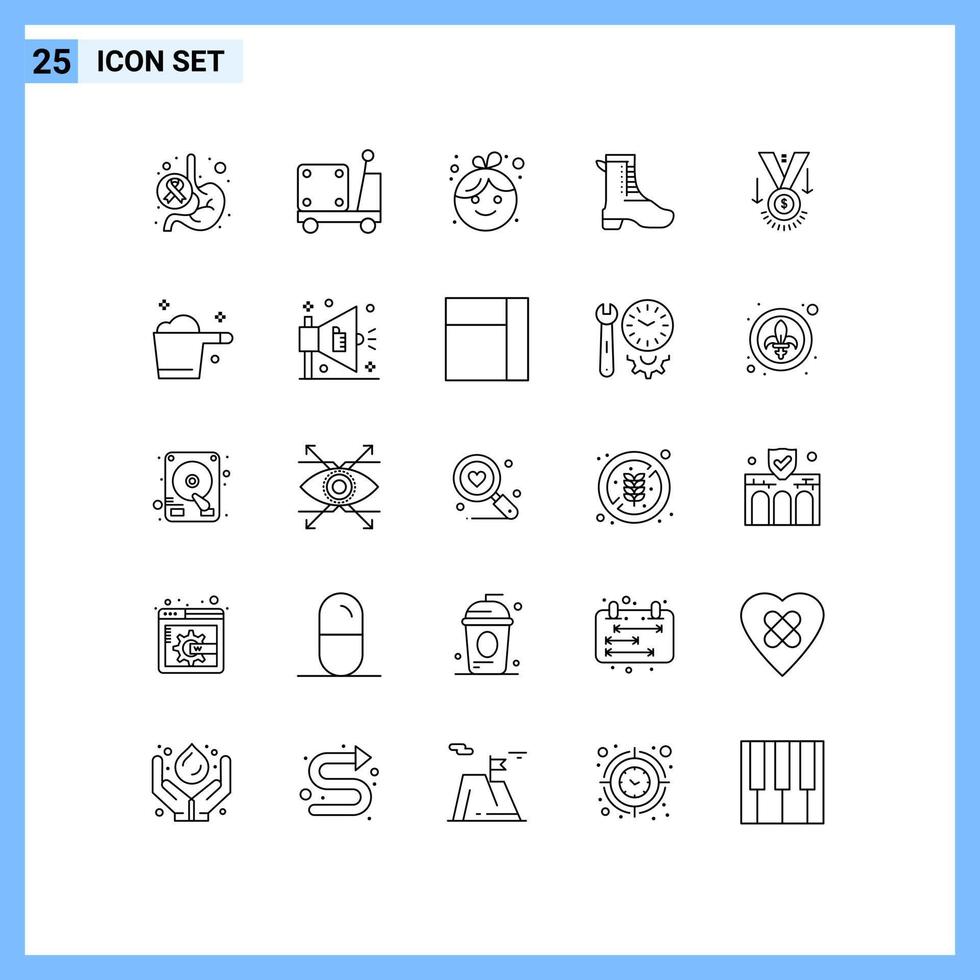 25 kreativ ikoner modern tecken och symboler av tilldela sko lastbil löpning ny redigerbar vektor design element