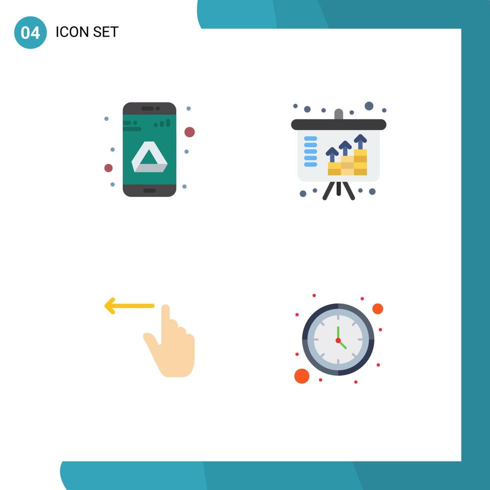 4 universell platt ikoner uppsättning för webb och mobil tillämpningar app gester lagring inkomst vänster redigerbar vektor design element