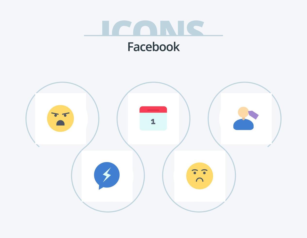 Facebook eben Symbol Pack 5 Symbol Design. markieren. Tag. Emoji. Monat. Kalander vektor