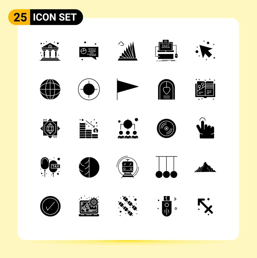 25 kreativ Symbole modern Zeichen und Symbole von Pfeil Monoblock Konstruktion Computer Code editierbar Vektor Design Elemente