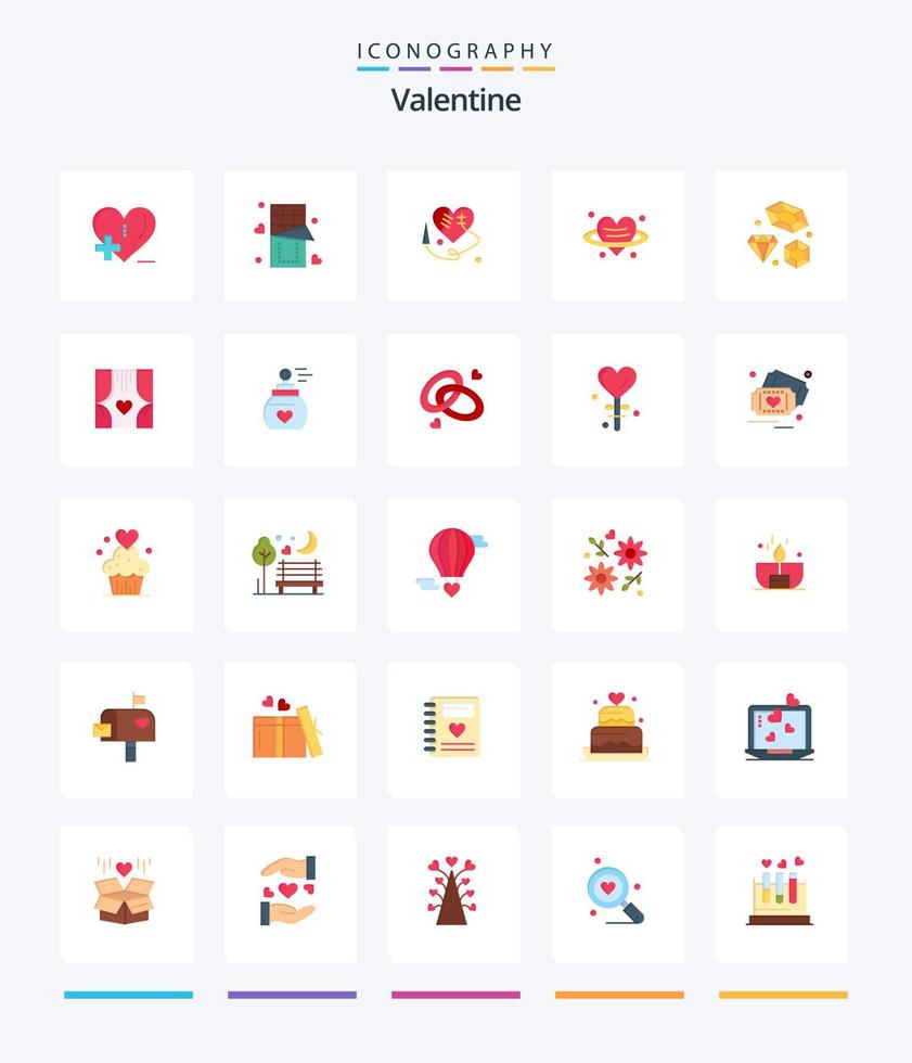 kreativ Valentinstag 25 eben Symbol Pack eine solche wie gebrochen Herz. Liebe. Schokolade. Tag. Valentinstag vektor