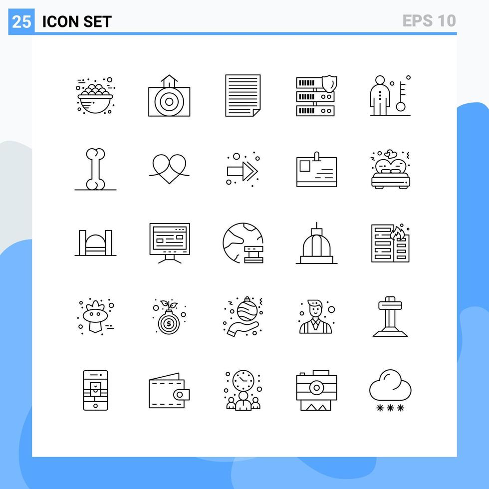 25 kreativ ikoner modern tecken och symboler av säkerhet nätverk väder data papper redigerbar vektor design element