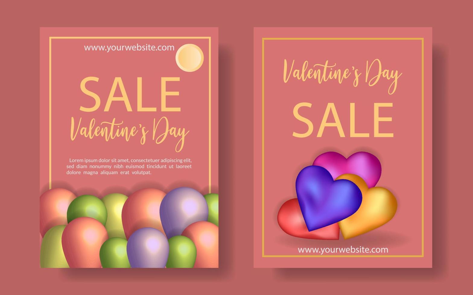 Poster Verkauf glücklich Valentinsgrüße Tag Luftballons Liebe Illustration, Vorlage Beförderung Verkauf Feier Design isoliert , Rosa Flyer Banner Einladung vektor