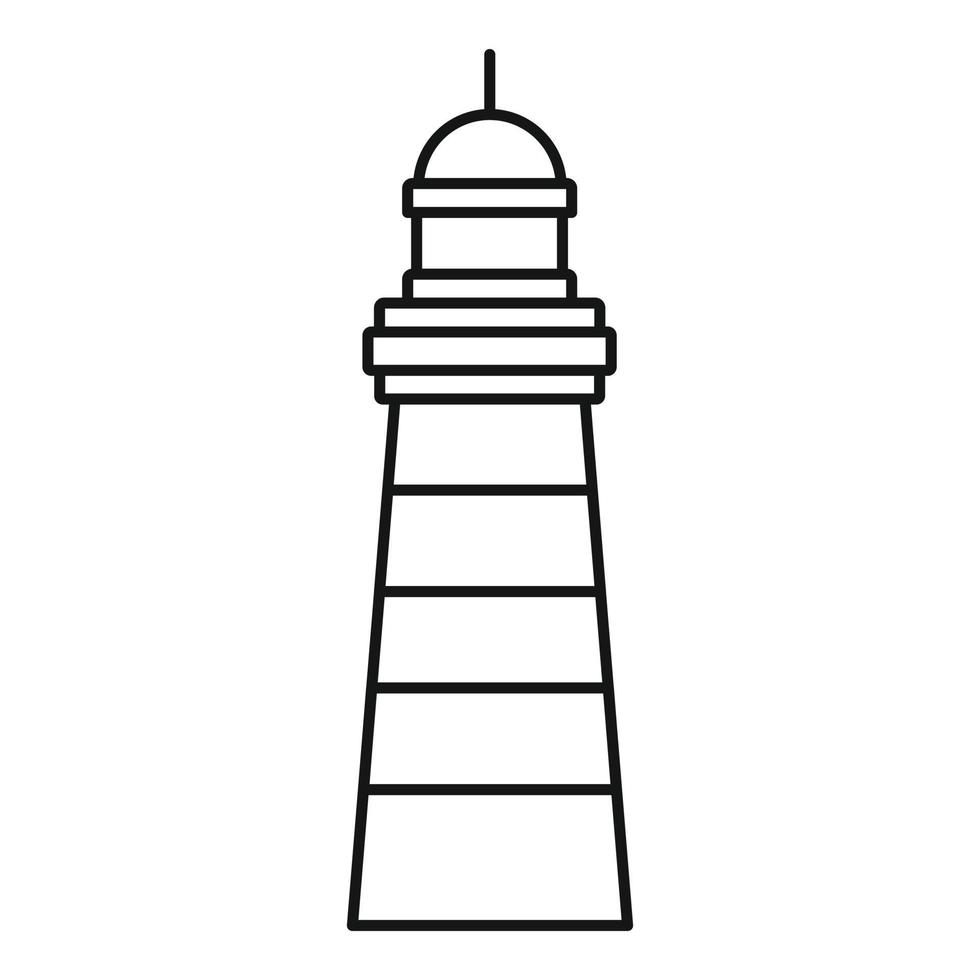 Ozean-Leuchtturm-Symbol, Umrissstil vektor