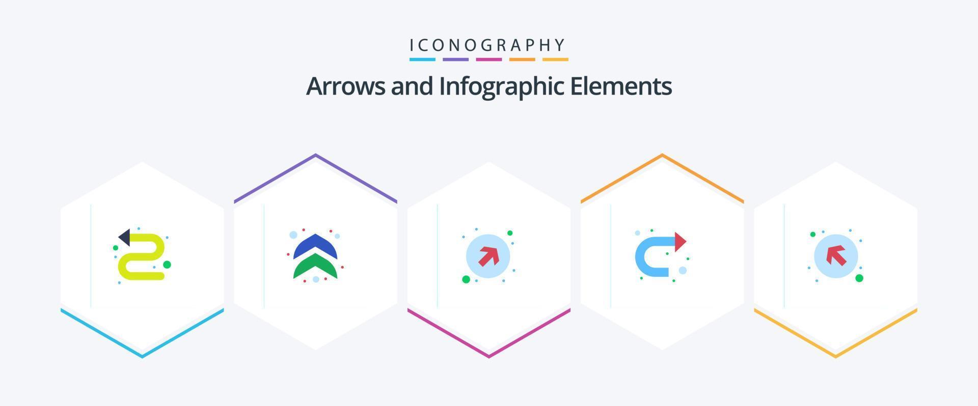 Pfeil 25 eben Symbol Pack einschließlich hoch. Pfeil. Pfeile. Rechts. Zeichen vektor