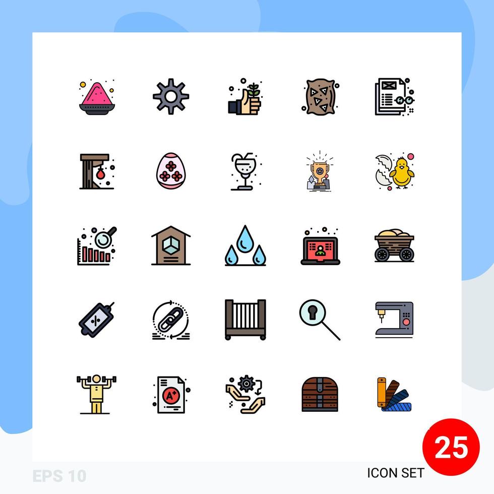 einstellen von 25 modern ui Symbole Symbole Zeichen zum Inhalt Verwaltung Konzept Tag Weizen Mehl editierbar Vektor Design Elemente