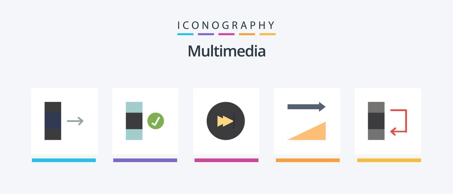 multimedia platt 5 ikon packa Inklusive . byta. fram. data. sortering. kreativ ikoner design vektor