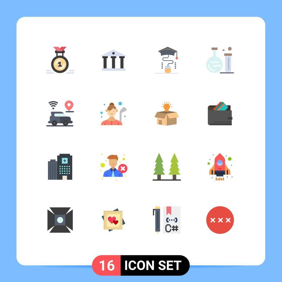 16 kreativ ikoner modern tecken och symboler av plats utbildning mus labb rör redigerbar packa av kreativ vektor design element