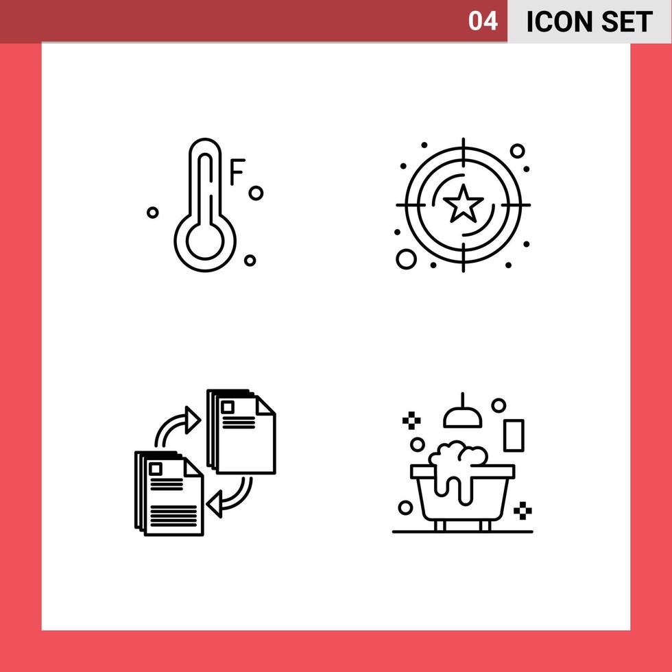 4 Benutzer Schnittstelle Linie Pack von modern Zeichen und Symbole von kalt Datei Bewertung Wert Kopieren editierbar Vektor Design Elemente