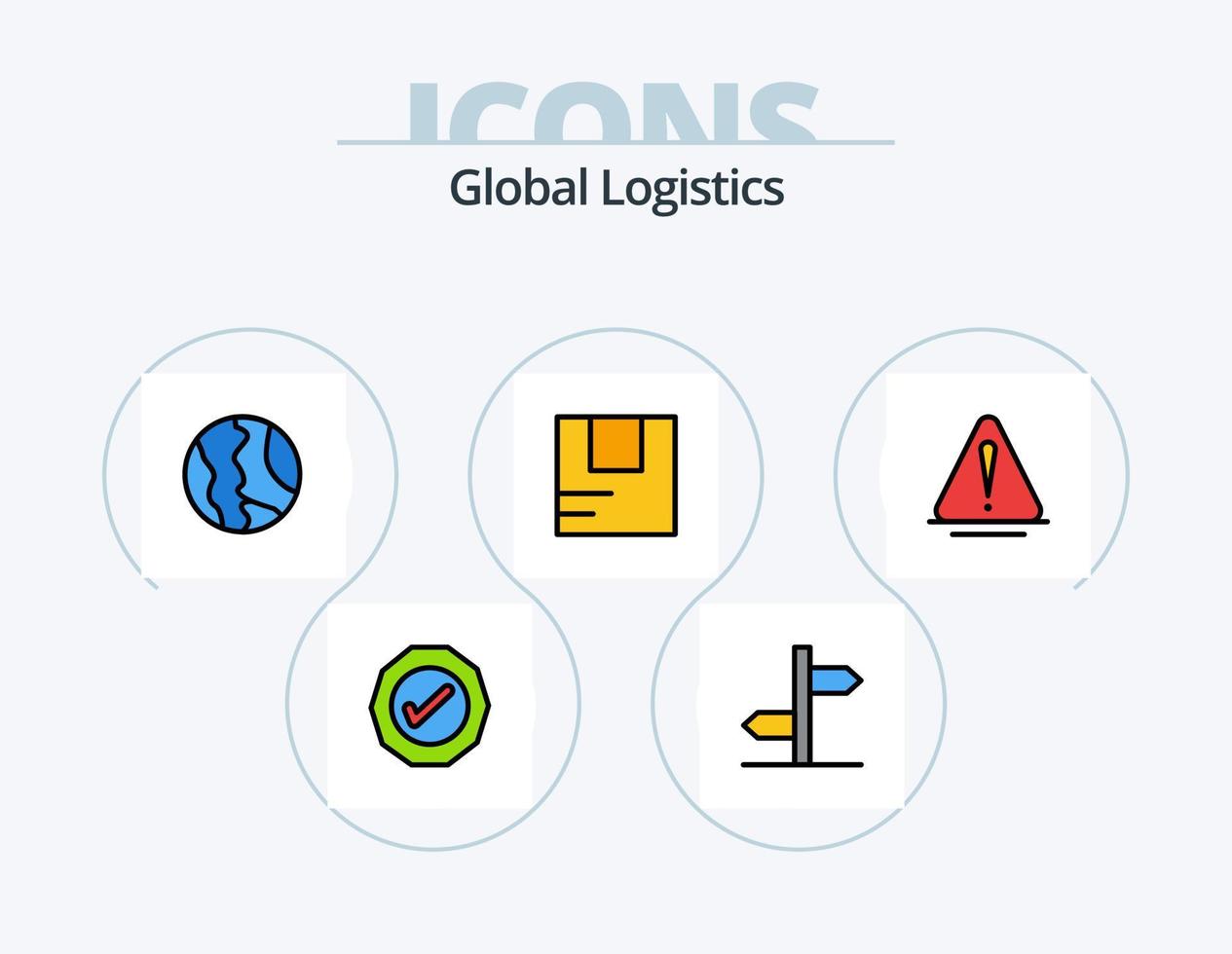 global Logistik Linie gefüllt Symbol Pack 5 Symbol Design. sperren. global. Schiff. Logistik. Transport vektor