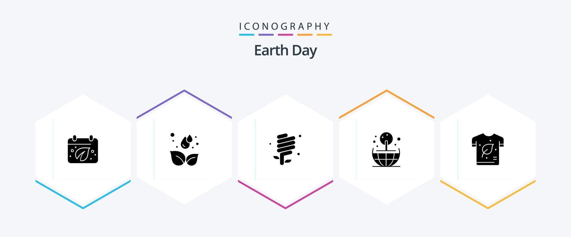 Erde Tag 25 Glyphe Symbol Pack einschließlich Öko. Welt. Erde Tag. Globus. Grün vektor