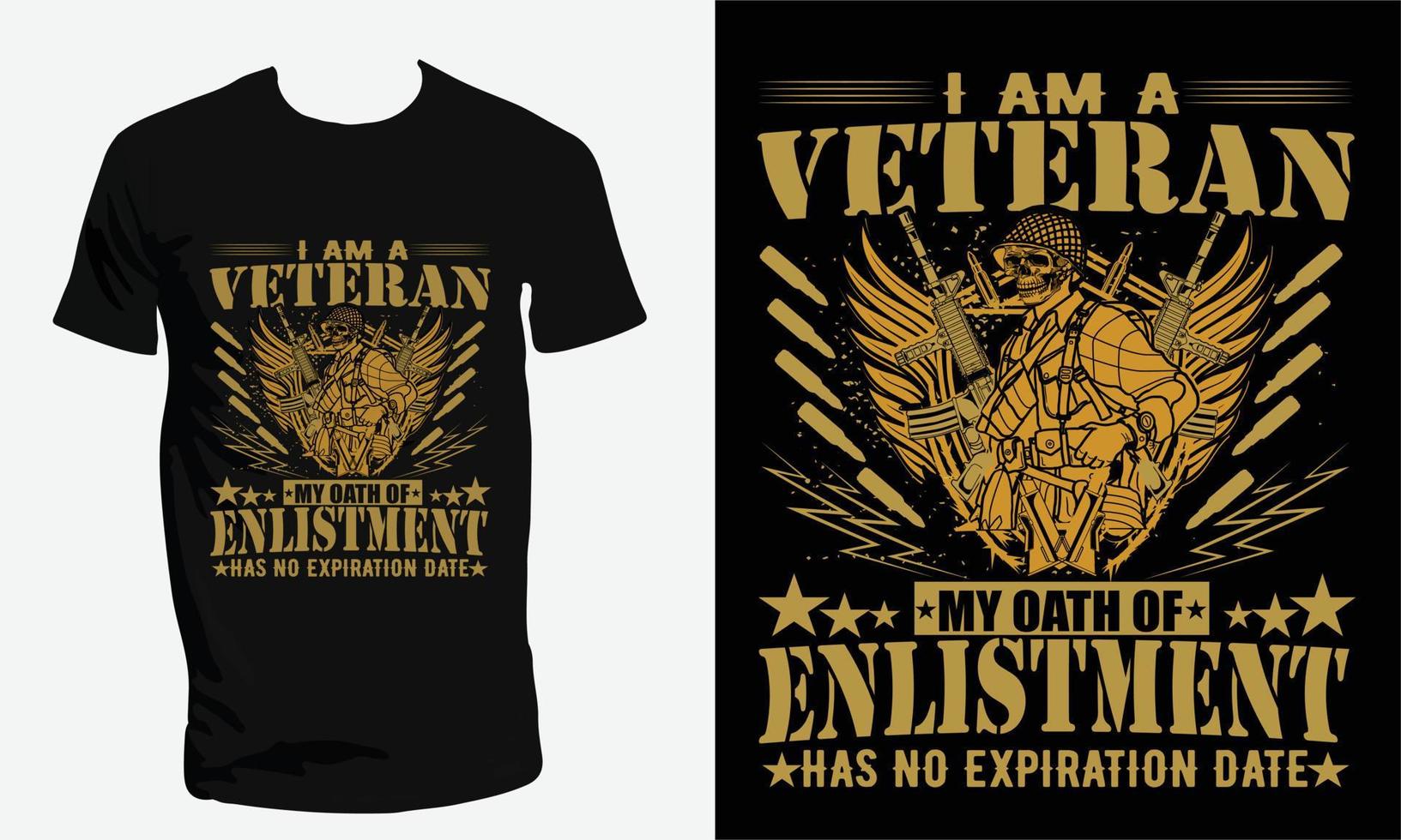 US-Armeeveteran und US-Militär-T-Shirt-Design vektor