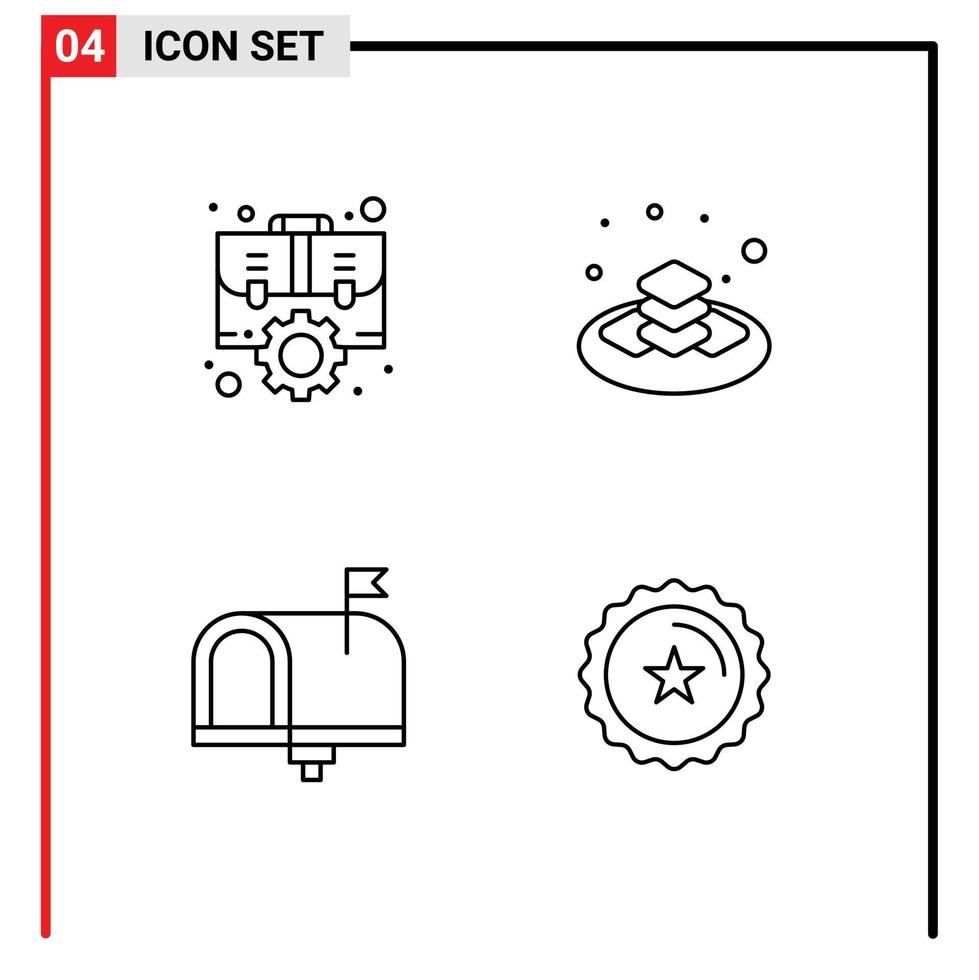 4 kreativ Symbole modern Zeichen und Symbole von Fall Kommunikation Rahmen Teller Kontakt uns editierbar Vektor Design Elemente