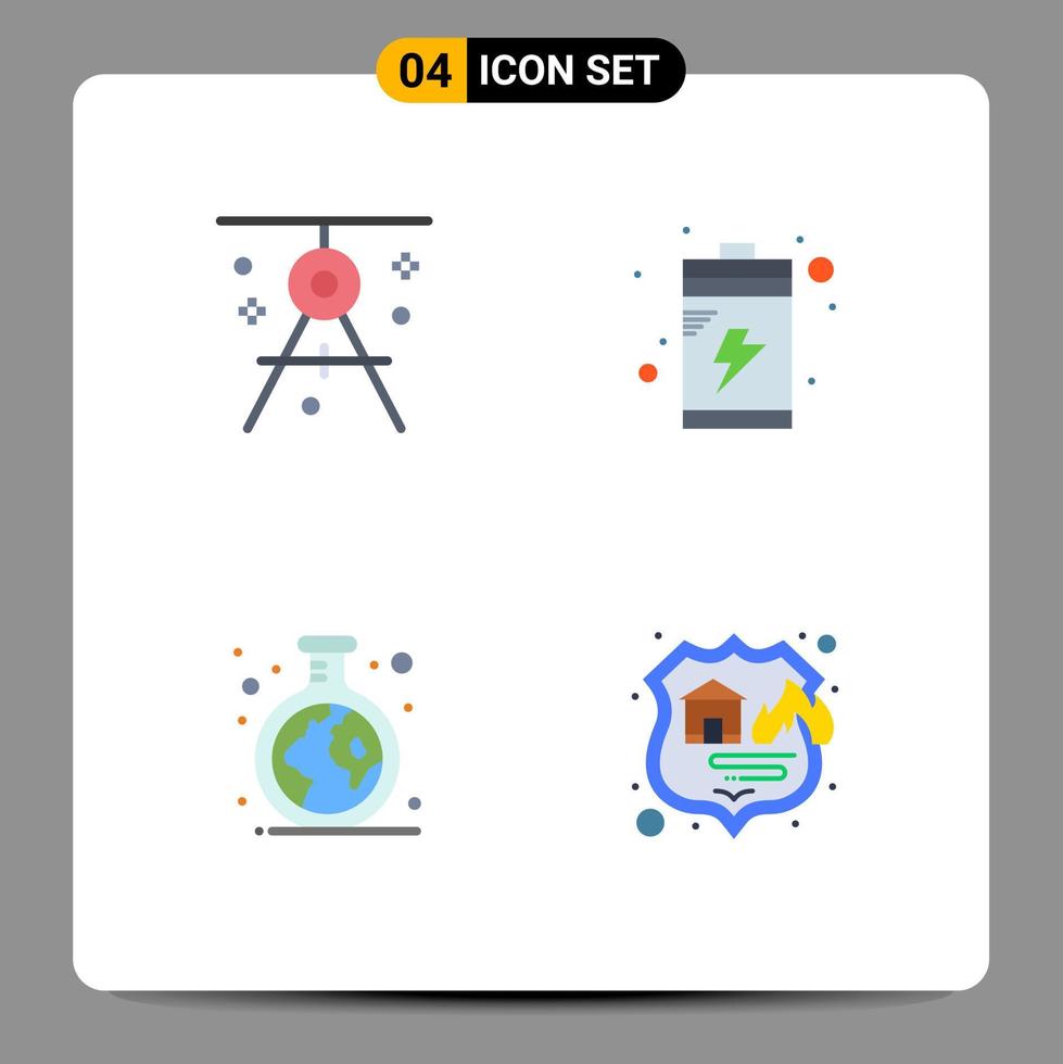 mobil gränssnitt platt ikon uppsättning av 4 piktogram av arkitektur grön utarbetande avgift rör redigerbar vektor design element