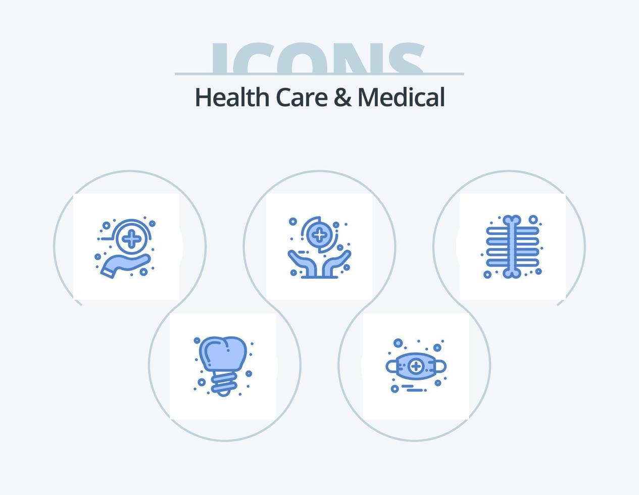 hälsa vård och medicinsk blå ikon packa 5 ikon design. stråle. skydda. hälsa. försäkring. hälsa vektor