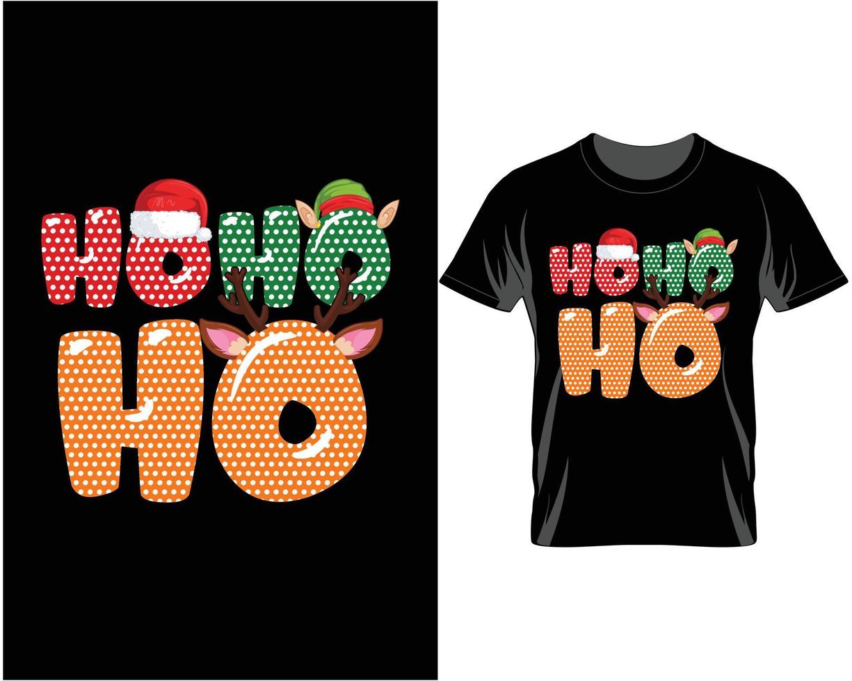 ho ho ho hässlich Weihnachten t Hemd Design Vektor