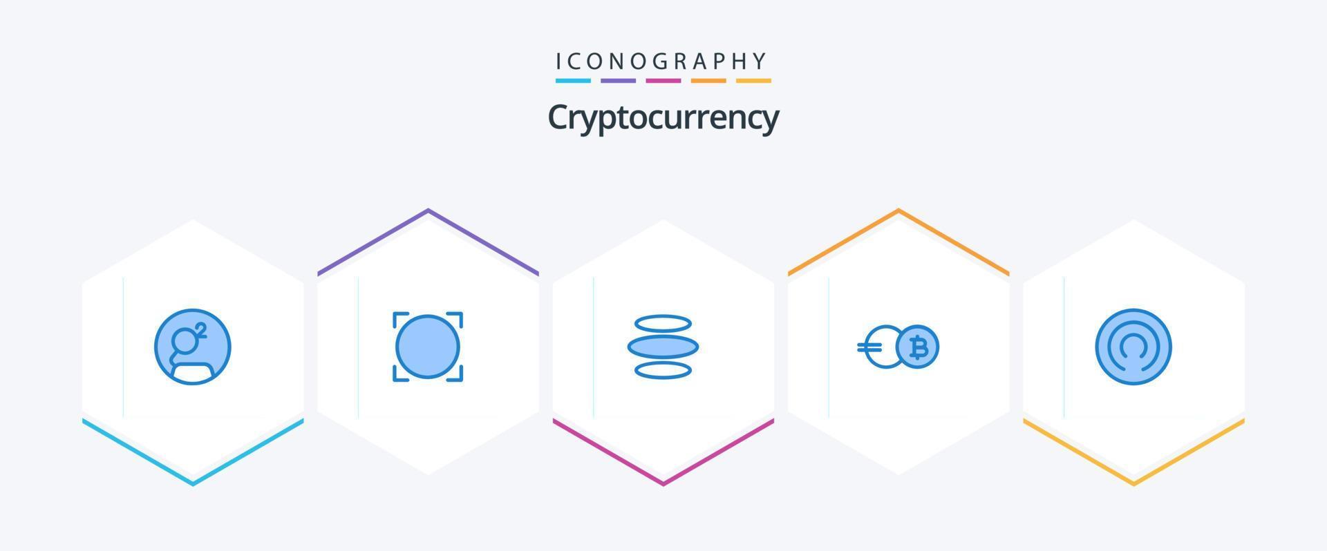 kryptovaluta 25 blå ikon packa Inklusive alternativ valuta. crypto valuta. e dinar. krypto. eb mynt vektor