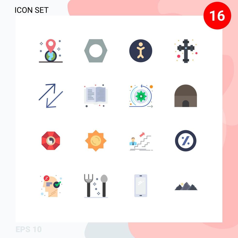 uppsättning av 16 modern ui ikoner symboler tecken för läsa skala mänsklig förändra korsa redigerbar packa av kreativ vektor design element