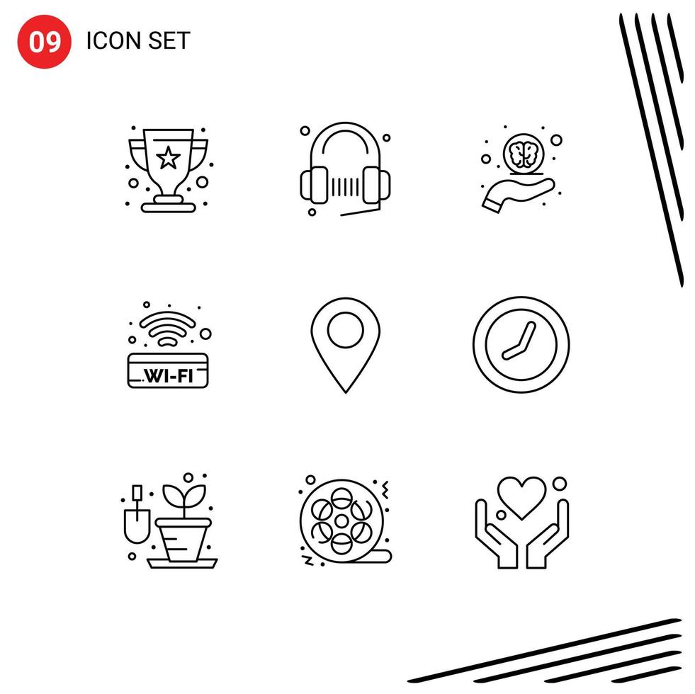 9 kreativ ikoner modern tecken och symboler av plats signal låt tecken Stöd redigerbar vektor design element
