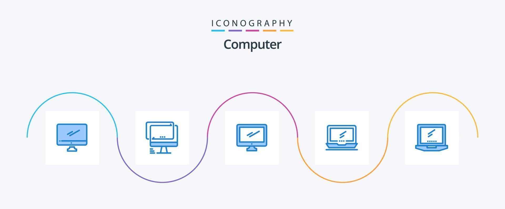 dator blå 5 ikon packa Inklusive . imac. vektor