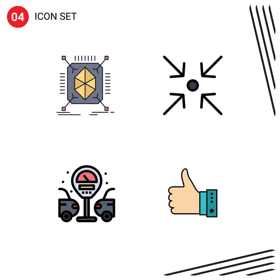 4 kreativ Symbole modern Zeichen und Symbole von Objekt Gas Bahnhof Struktur erweitern Finger editierbar Vektor Design Elemente