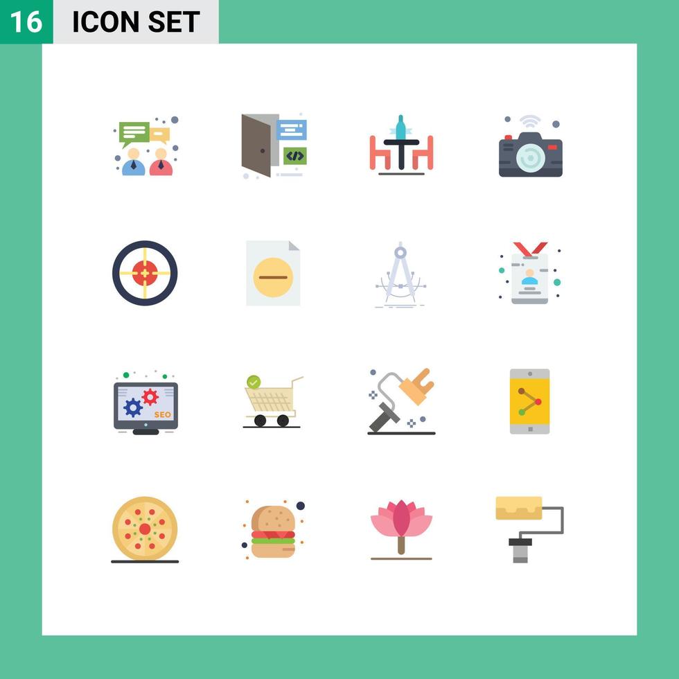 uppsättning av 16 modern ui ikoner symboler tecken för armén internet av saker konferens internet kamera redigerbar packa av kreativ vektor design element