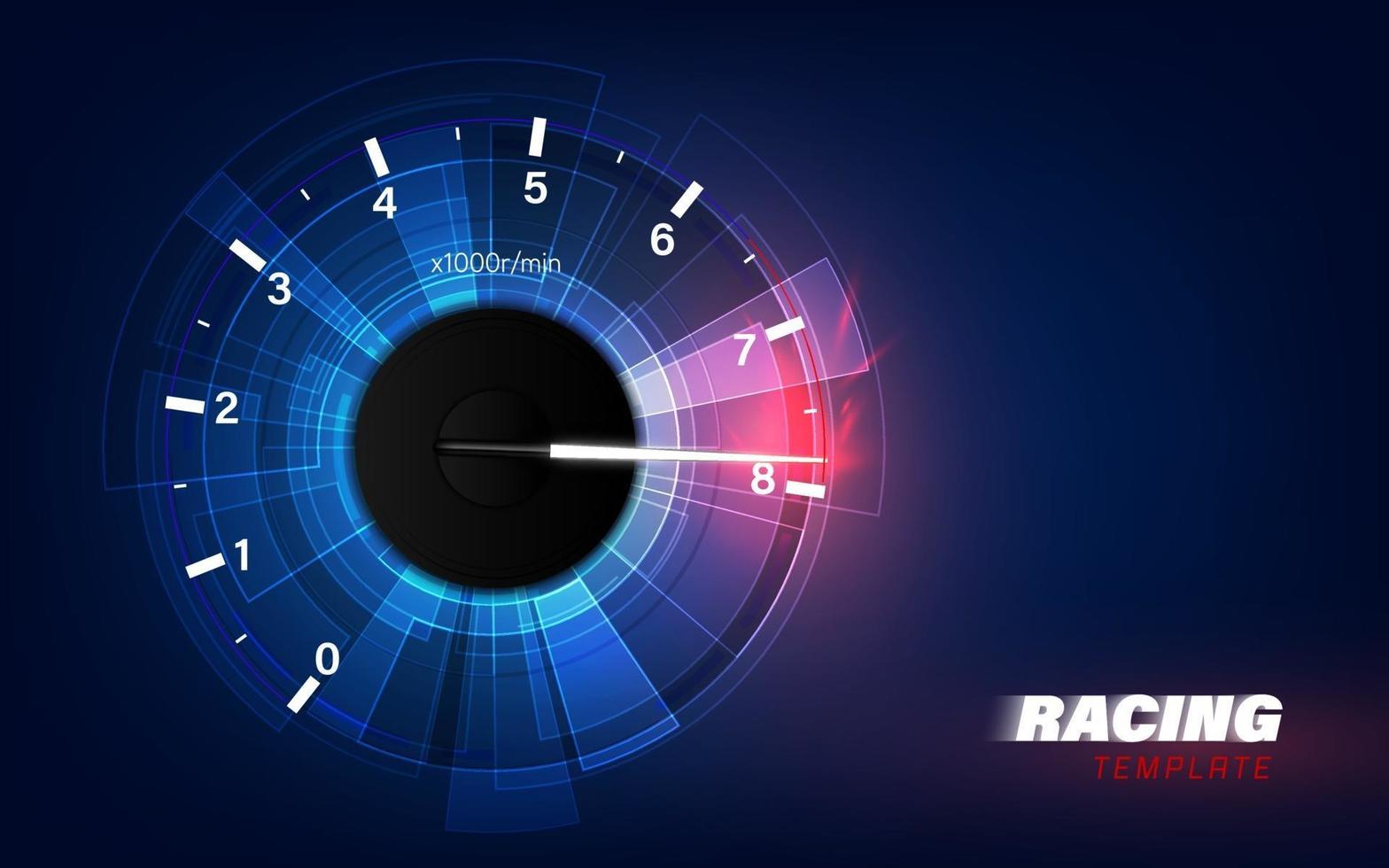 Geschwindigkeitsbewegungshintergrund mit schnellem Tachometer. Hintergrund der Renngeschwindigkeit. vektor