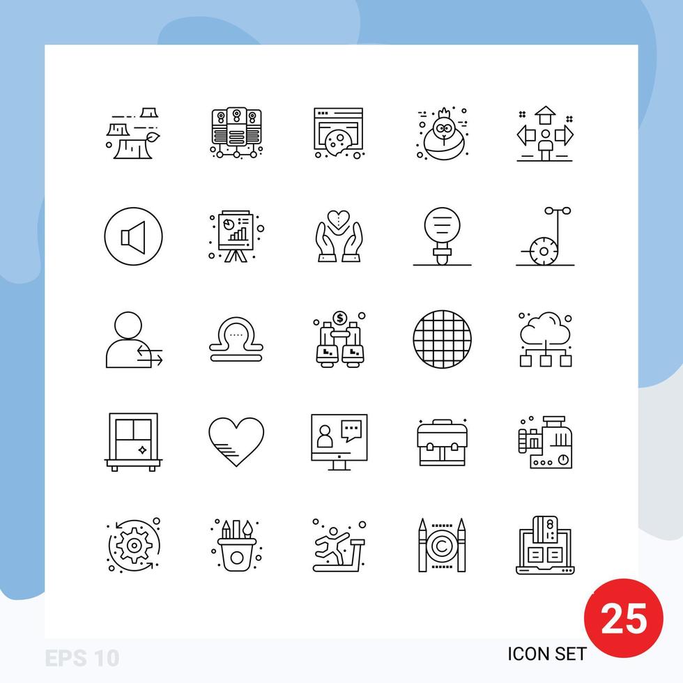 Pack von 25 kreativ Linien von Benutzer Richtung Kekse Truthahn Urlaub editierbar Vektor Design Elemente