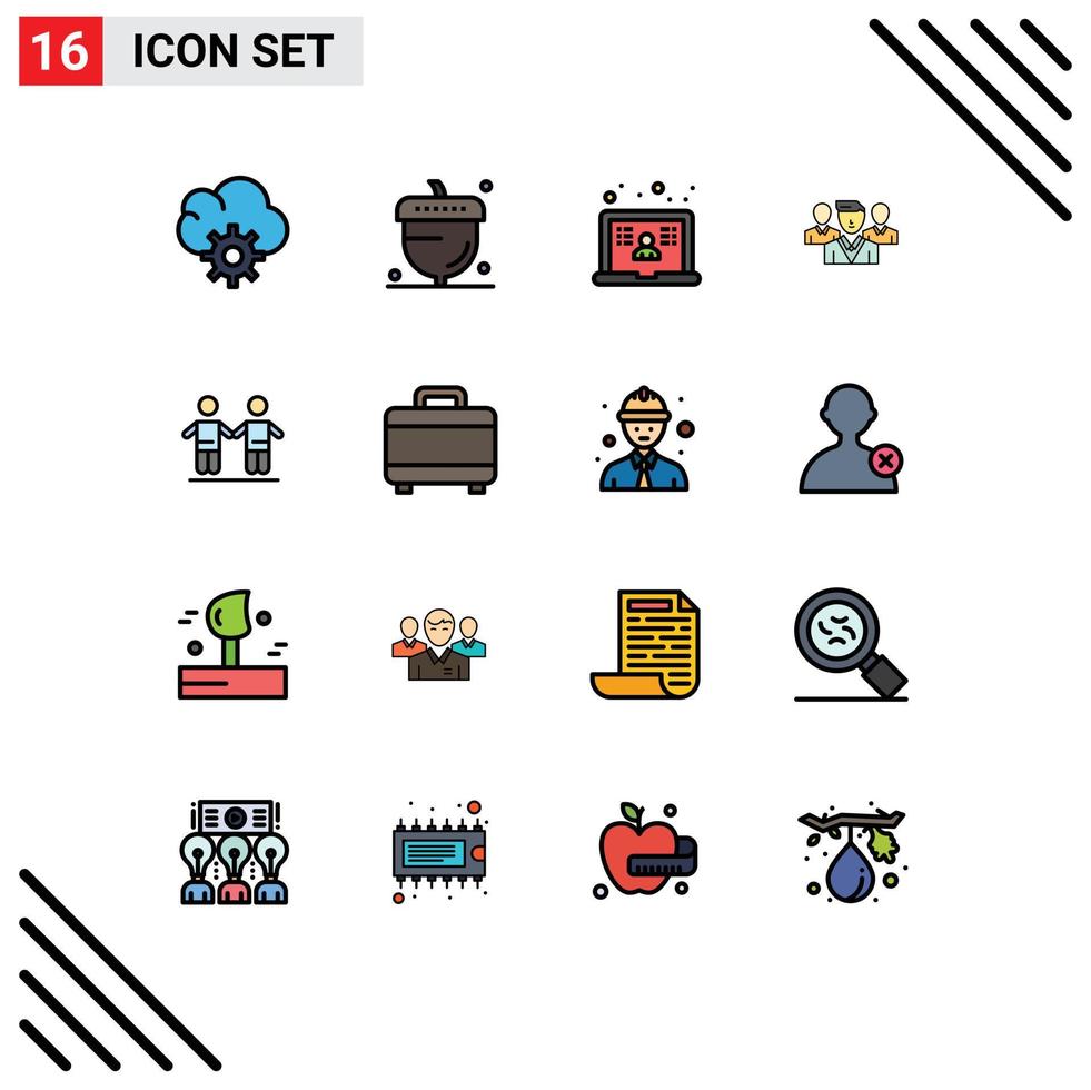 16 kreativ ikoner modern tecken och symboler av vänner gäng bärbar dator vänzon personal redigerbar kreativ vektor design element