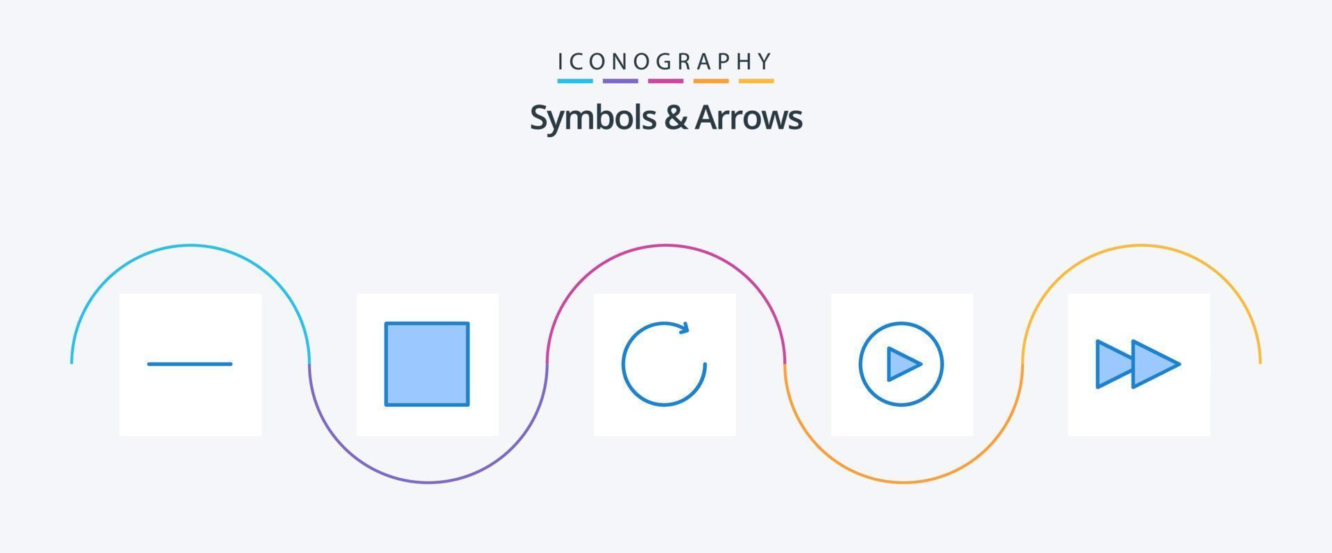 Symbole und Pfeile Blau 5 Symbol Pack einschließlich . nach vorne. vektor